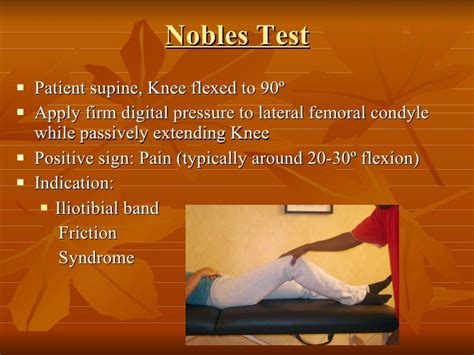 noble test knee pain